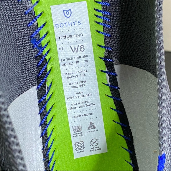 Rothys The Flat Pebble Grey Women's Size 8 Shoes Knit Ballet Flats Slip-Ons - Picture 10 of 11